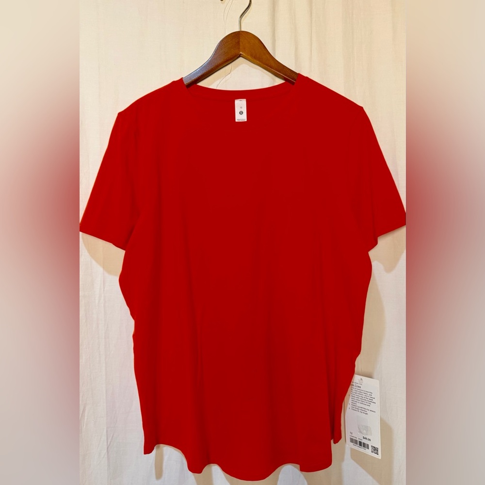 NWT Lululemon Love Crewneck Cotton T shirt w. Curved Hemline - Ted - Sz 12 - Picture 6 of 12